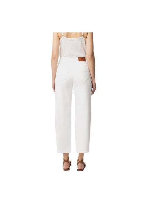 Pantalone Elisabetta Franchi donna PJ94151E2 192 avorio bottore dorato logato ELISABETTA FRANCHI | Pantaloni | PJ87D51E2360